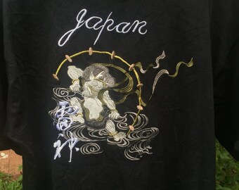 Reserved Jade Mosley Clearance SALE Sukajan Japanese Souvenir Embroidered God Spirit Large Size Sukajan Shirt Japan Yokosuka