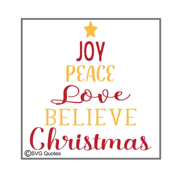 Download Joy Peace Love Believe Christmas SVG DXF EPS Cutting File ...