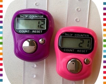 Digital Knitting Row-counter: LCD Tally Counter. 2 Pack (Pink & Purple)