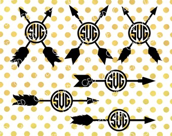 Arrows Monogram Frame SVG, Arrows SVG, Arrows Monogram Svg, Cross SVG, Arrows Digital Cut File, Instant Download, Svg, Dxf, Jpg, Eps, Png
