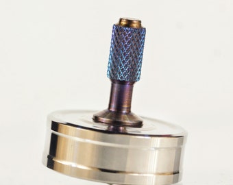 Spinning top Stainless over Flame Anodized Titanium Pocket Top Precision Spinning Desk Toy for a Hand Made High End Collection