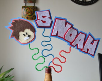 ROBLOX CAKE TOPPER - Set of 3 Roblox inspired cake topper, Roblox Birthday, Roblox theme party, Roblox Centerpiece, Roblox party decor