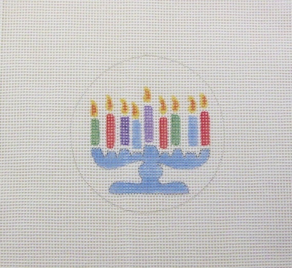 Christmas Jewish Hanukkah Handpainted Needlepoint Canvas