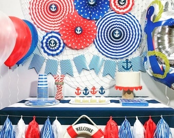 nautical party decorations birthday party decorations baby shower decorations blue red - Nautical Party Decorations nautical party decorations birthday party decorations baby shower decorations blue red - Nautical Party Decorations