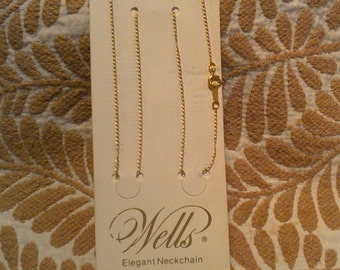 20% off Vintage 12Kt Gold Filled WELLS Elegant 18" Neckchain / Chain / Necklace