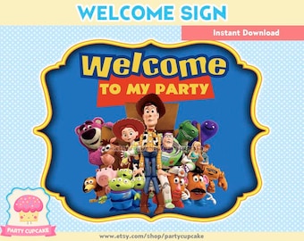 80% OFF SALE Welcome Sign Toy Story - Instant Download - PDF Files - High Resolution - Holiday Party