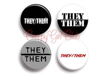 Choose Your Own Personal Pronoun Pin Pack: He/Him, She/Her, They/Them | Trans Rights Gender Identity Non-binary He Him She Her They Them