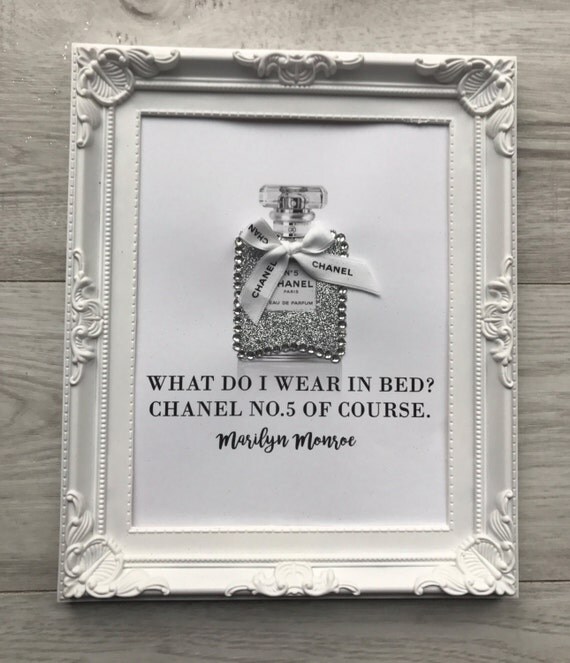 Silver Glitter Chanel No 5 No.5 Print / Perfume Bottle / Coco