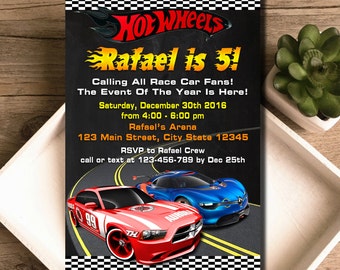 Hot Wheels Invitation / Hot Wheels Birthday / Hot Wheels Birthday Invitation / Hot Wheels Party / Hot Wheels Invite / Hot Wheels Card Party