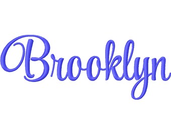 5 Sizes Brooklyn Script Font Set 1 Embroidery Fonts BX Embroidery Fonts PES Alphabets Digital Machine Embroidery Instant Download