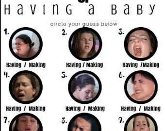 supplies shower games baby Labor baby or Shower Answer Game Lovin Color Key &