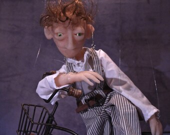 Little man little puppet, marionette of collection, hand-made, unique