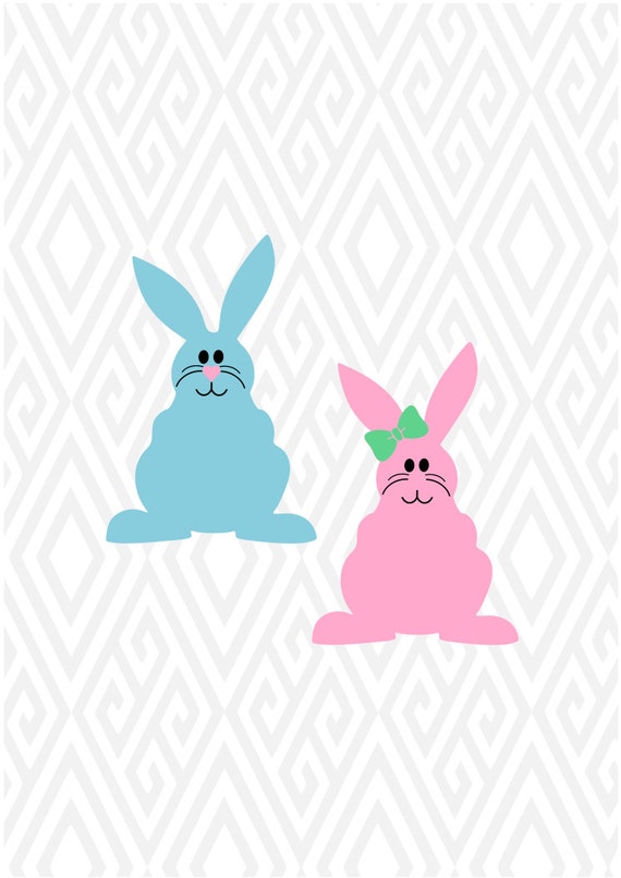 Download Cute Easter Bunny Monogram Cuttable Design in SVG; DXF ...