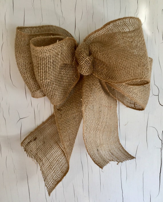 Big Burlap Bow Natural Burlap Wreath Bow Door Hanger