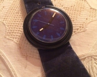 Swatch Pop Watch navy blue Vintage 80s