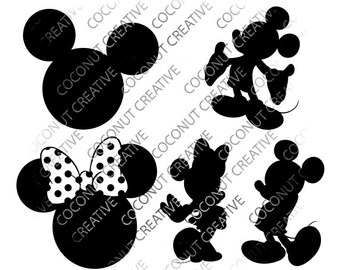 Mickey Mouse, Minnie Mouse, Mouse Ears svg dfx jpg jpeg eps layered cut cutting files cricut silhouette die cut decal vinyl