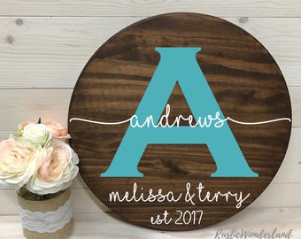 12" Round // Family Sign // Wood Sign // Rustic Sign // Established Sign // Family // Large Wood Sign // Name Sign //