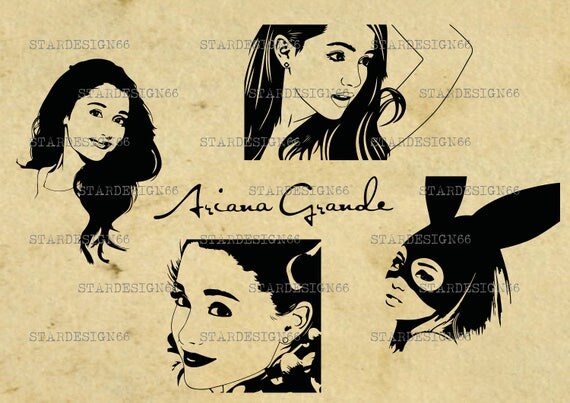Download Digital SVG PNG JPG Ariana Grande vector clipart