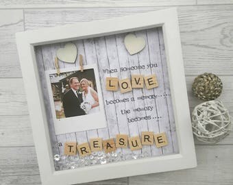 Memorial Frame, Bereavement Gift, Memory Keepsake, Present For Memorial, Condolence Gift, Treasured Memory, Personalised Scrabble frame