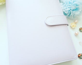 Macaron Binder Planner with Inserts, A5 Journal - ring binder - pastel - blue - pink - lilac