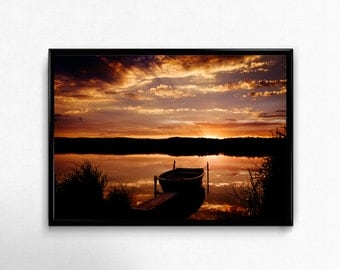silent boat, Photoprint, Art, Printart - Poster, Acrylic, PVC foamboard, canvas print