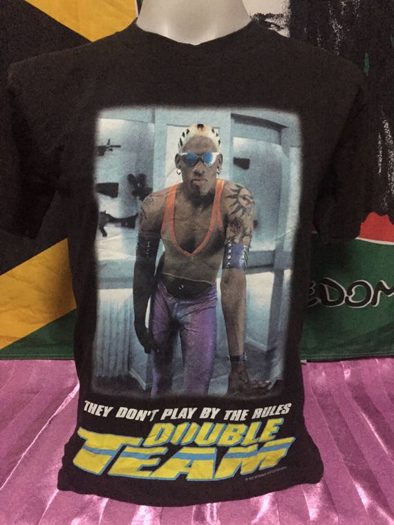 RARE Vintage 90s DENNIS RODMAN Double Team Movie Shirt