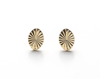 Boucles d'oreilles Les Minaudières en laiton doré à l'or 24 carats