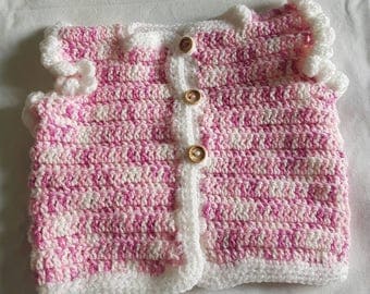 Pink and white vest / waistcoat baby