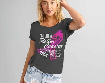 Breast Cancer Awareness Tshirt Roller Pink Ribbon Aware Fight Support Fighter Survivor T-shirts Strong Fighting Against Shirt Apparel Tee