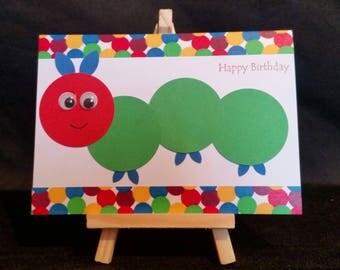 Handmade Birthday Card - Hungry Caterpillar
