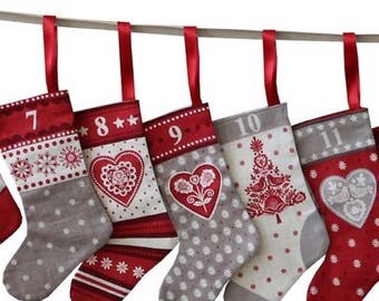 Scandi Christmas Mini Stockings Advent Calendar - KIT