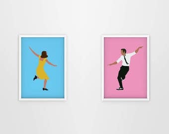 La La Land Poster Minimalist 2 Pieces - A3 A4 Digital - Free shipping