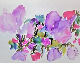 Flower Painting Abstract Painting Watercolor Flowers Floral Painting Original Watercolor Painting