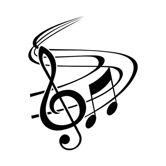 Classic Music Notes With Treble Clef Graphics SVG Dxf EPS Png