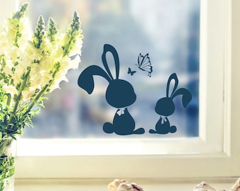 Rabbit wall decal | Etsy