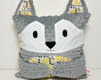 wolf pillow plush