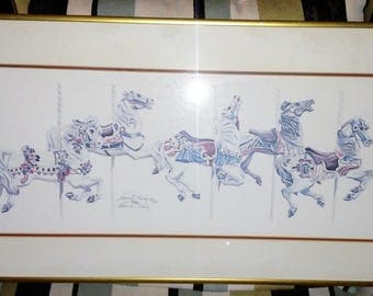 Nancy H. Strailey Carousel Horses Signed Limited Print