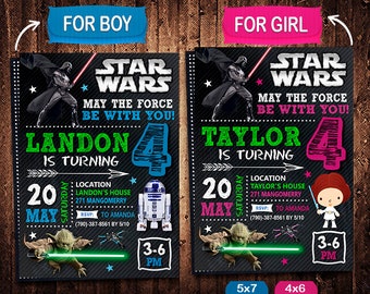 Star Wars Invitation, Star Wars Invite, Star Wars Birthday, Star Wars Party, Star Wars Printable, Star Wars Card, Star Wars Digital