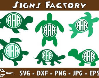 Sea Turtle Monogram SVG, Sea Turtle SVG, Sea Turtle Monogram, SVG Files, Svg, eps, Silhouette Files, Cricut Files