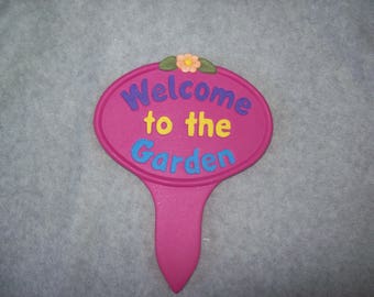Garden Decor Yard Art Garden Stake Welcome Stake Flower Stake