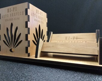 Container and Card holder with your logo on them