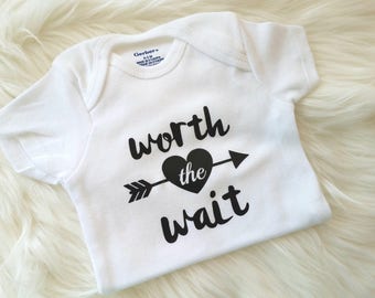 Worth the Wait Onesie, Black Worth the Wait Onesie, Baby Boy Onesie, Baby Boy New Arrival, Gift for Baby Boy, Boy Onesie, Mommy To Be Gift
