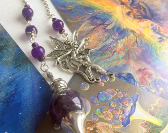 Mystic Faerie - Amethyst Pendulum with Faerie Pendant