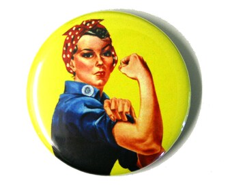 ROSIE the Riveter Badge Button Pinback 55mm 2.25" Feminist Feminism