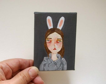 original small painting, canvas painting, mini painting, misunderstood sometimes