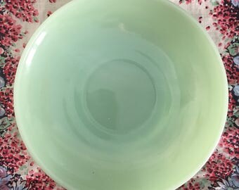 Vintage Fire King Jadeite St. Denis Saucer, 1700 Line Green Milk Glass,