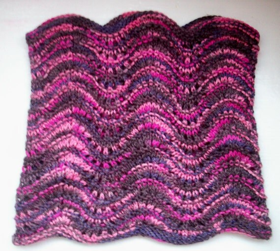 Knitted neck warmer, cosy cowl, warm collar, burgundy wine red, pink, Artesano linen silk, textured snood scarf