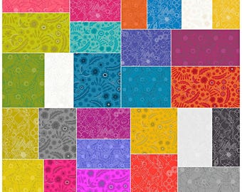 SQ21 Alison Glass SUN PRINT 2017 Single Scoop Precut 5" Charm Pack Fabric Quilting Cotton Squares Andover Fabrics