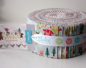 SALE 2.5 inch strips GOLDILOCKS Jelly Roll fabric by Riley Blake Jill Howarth 40 strips