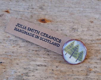 Ceramic Pine Tree Brooch